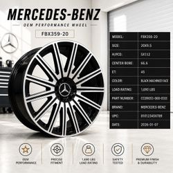 NEW 20” Black Machined Face Mercedes-Benz OEM Performance Wheels