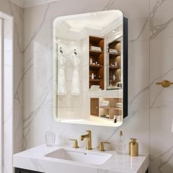 New 22 inch x 30 inch Frameless Bathroom Medicine Cabinet with Mirror - Rectangular Beveled Vanity Mirrors 