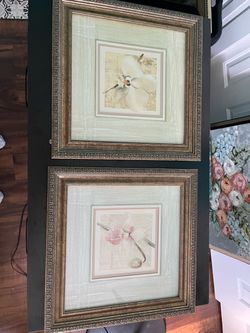 2pc Cheri Blum Flower Arrangement Art Frames 1x15x15