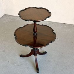 Two-tiered Pie Crust Mahogany Side Table