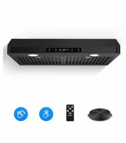 30 in. 700CFM Ducted Under Cabinet Range Hood with Touch Display, LED Lights, and Permanent Filters in Black