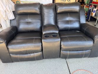 Black leather couch