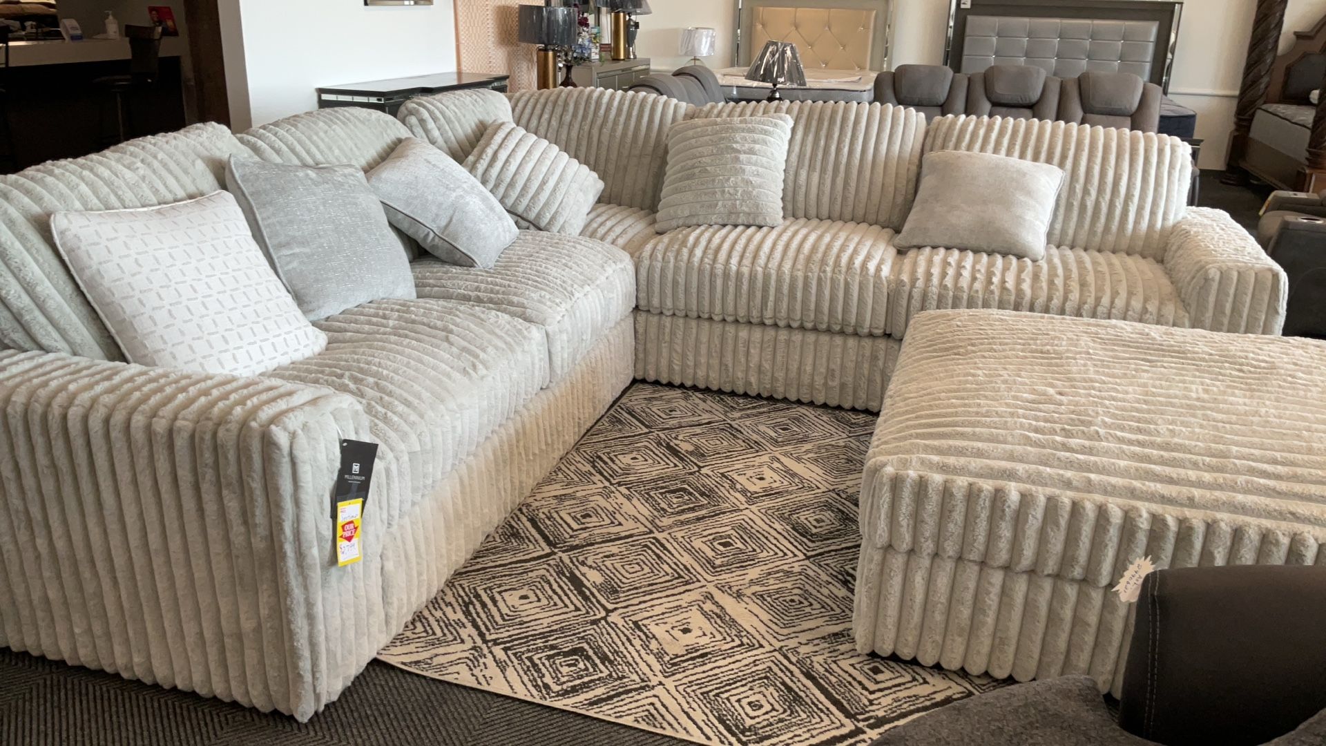 Mammoth Corduroy Sectional Was $2799 Now $2200