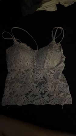 purple crop top with flower detail size small