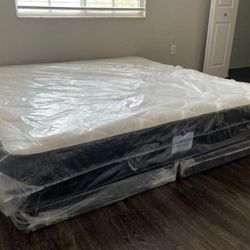 New KING Size Mattress Pillow Top With FREE Box Spring Colchones PILLOW TOP 
