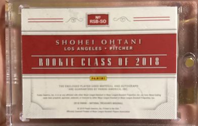 2018 National Treasures Shohei Ohtani Auto RC Booklet # 9/99 Thumbnail