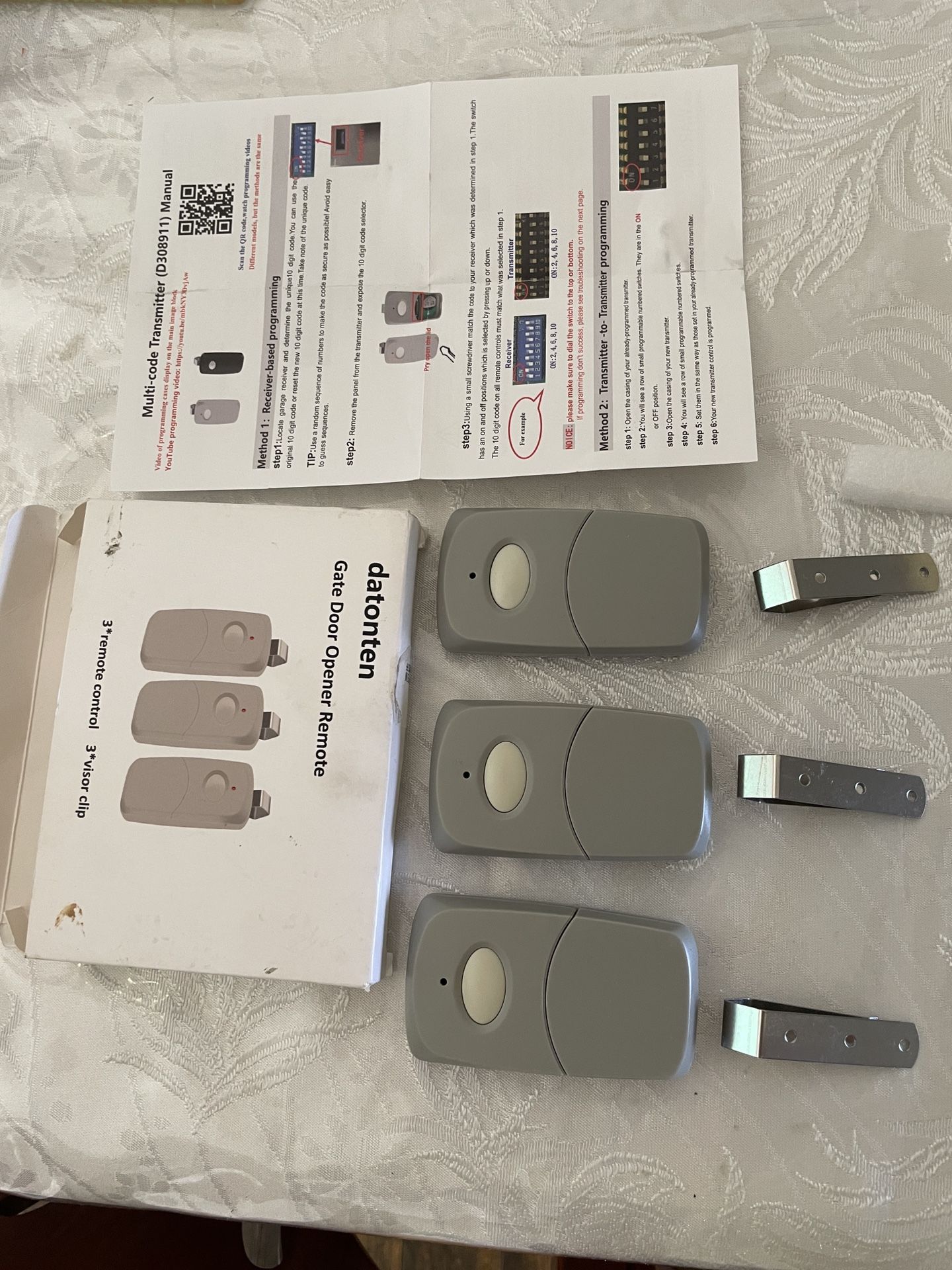 Brand New 3 Pcs Datonten Garage Door Gate Door Opener Remote Control