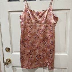 Spring Time Pink Dress With Flowers