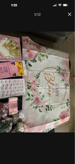 Girl, baby shower party supplies