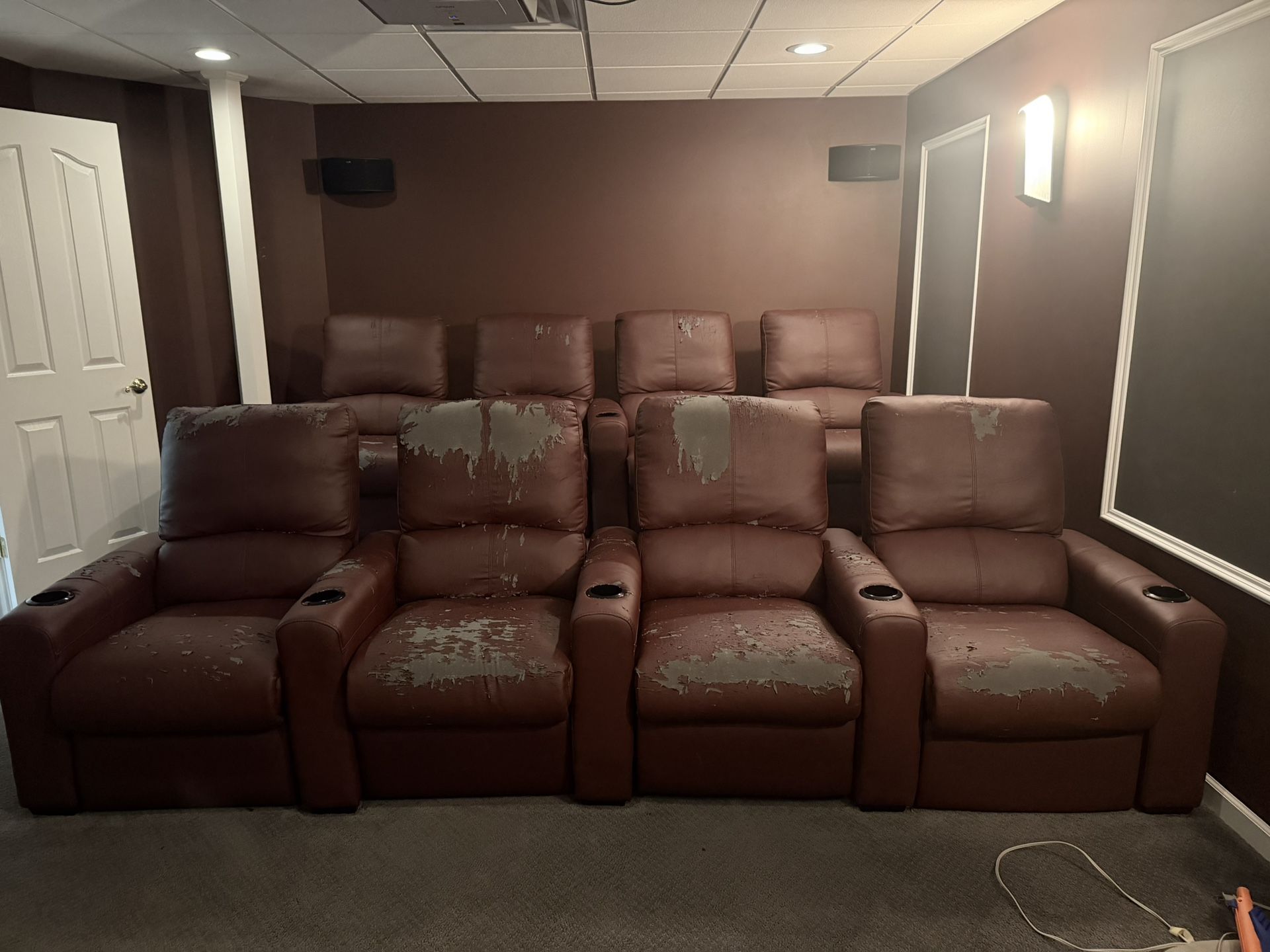 Home Theater Leather Recliner Seats (set Of 8)