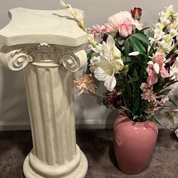 Fake Flowers, Vase, Column