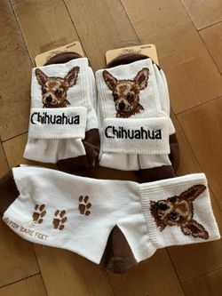 NEW—-3—-PAIRS CHIHUAHUA SOCKS