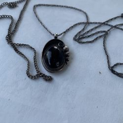Vintage Victorian Women’s Necklace Ónix Pendant