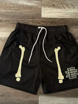 Black and white bones Eric Emmanuel shorts. Sizes S-XL. #ericemmanuel #eeshorts #trending #EE