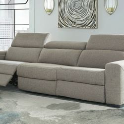 Mabton 3-Piece Gray Dual Power Reclining Sofa

