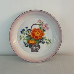 Vintage Metal Enamelware Harvest Tray