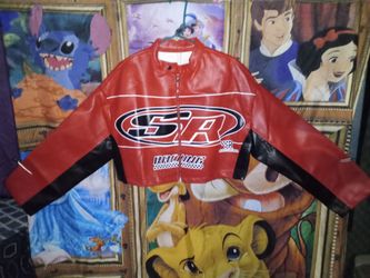 SR Racing Red and Black Leather Jacket