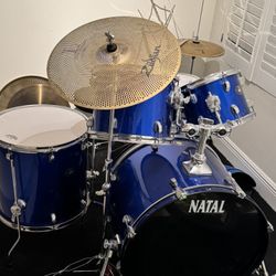 Natan Drum set With Quiet Strokes And Cymbals Installed