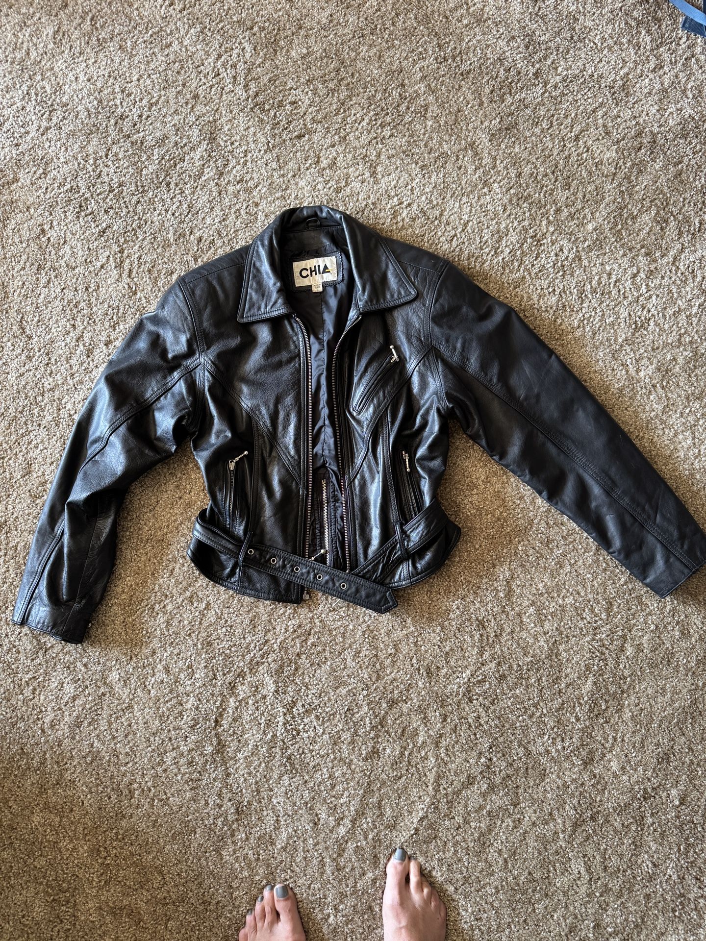 Genuine Leather Vintage Jacket - Woman’s Small