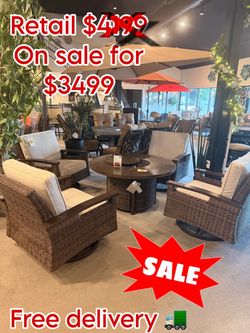 Wicker Patio Fire Pit Table Set