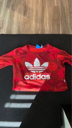 Red long sleeve adidas crop