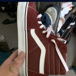 Burgundy Vans High Tops