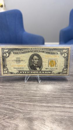 1934A $5 Yellow Seal WWII Emergency Note