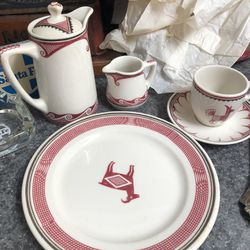 Vintage Santa Fe Railroad dinnerware