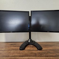 Dual ASUS 24In Monitors W/Stand