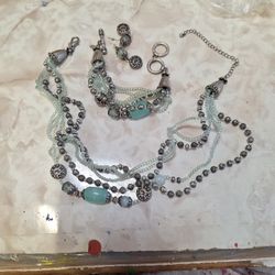 Necklace, Bracelet,  and Earrings 
