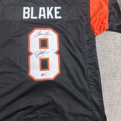 Jeff Blake Signed Autograph Custom Jersey - Beckett Coa - Cincinnati Bengals - “Shake and bake” Inscription