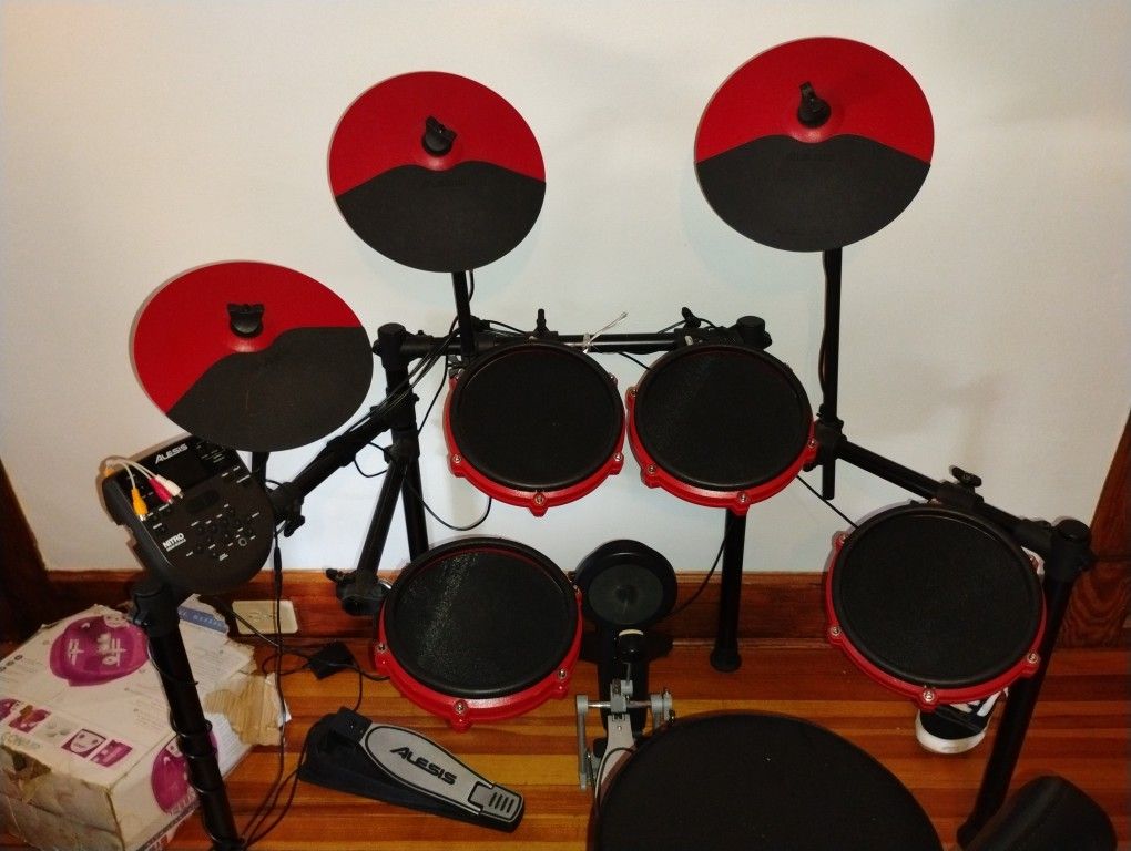Red & Black Electric Drum Set 