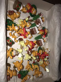 Garfield hand painted Xmas ornament set