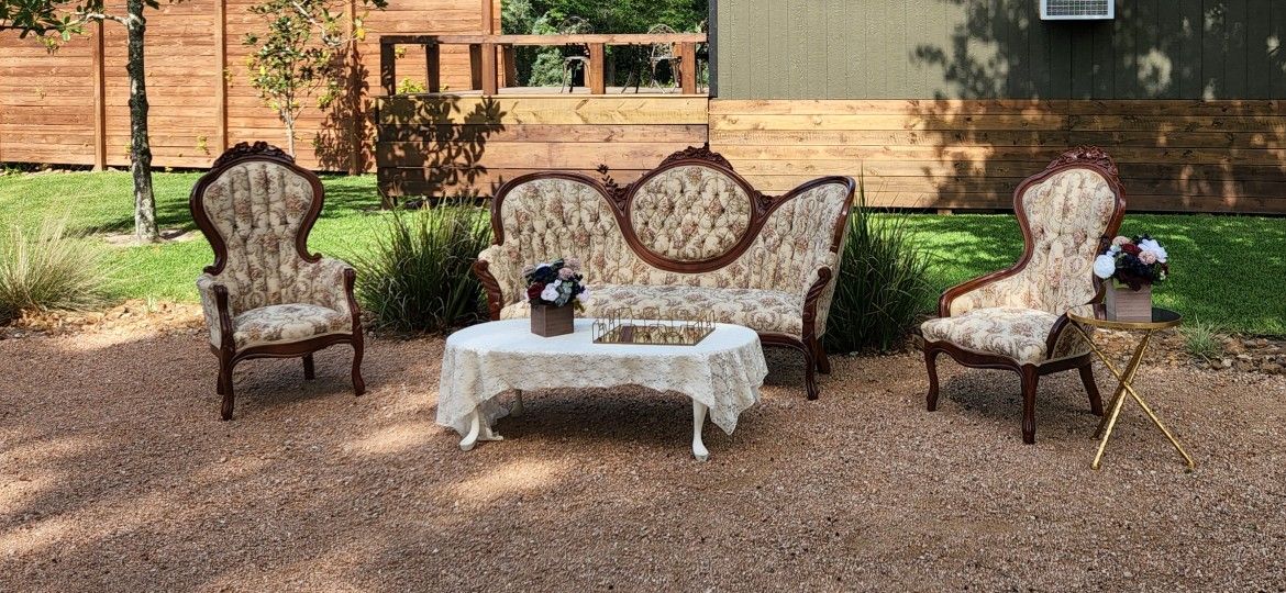 Vintage Kimball King And Queen Chairs Sofa Set