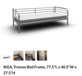 Metal daybed with wooden sleigh with mattress IKEA