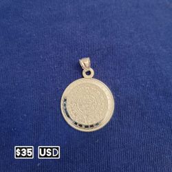 Dije Calendario Azteca  De Plata