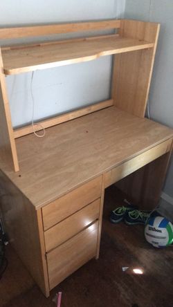Really Hard Study desk with light attached