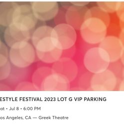 Parking Pass GREEK THEATER Saturday-July 8, 2023
