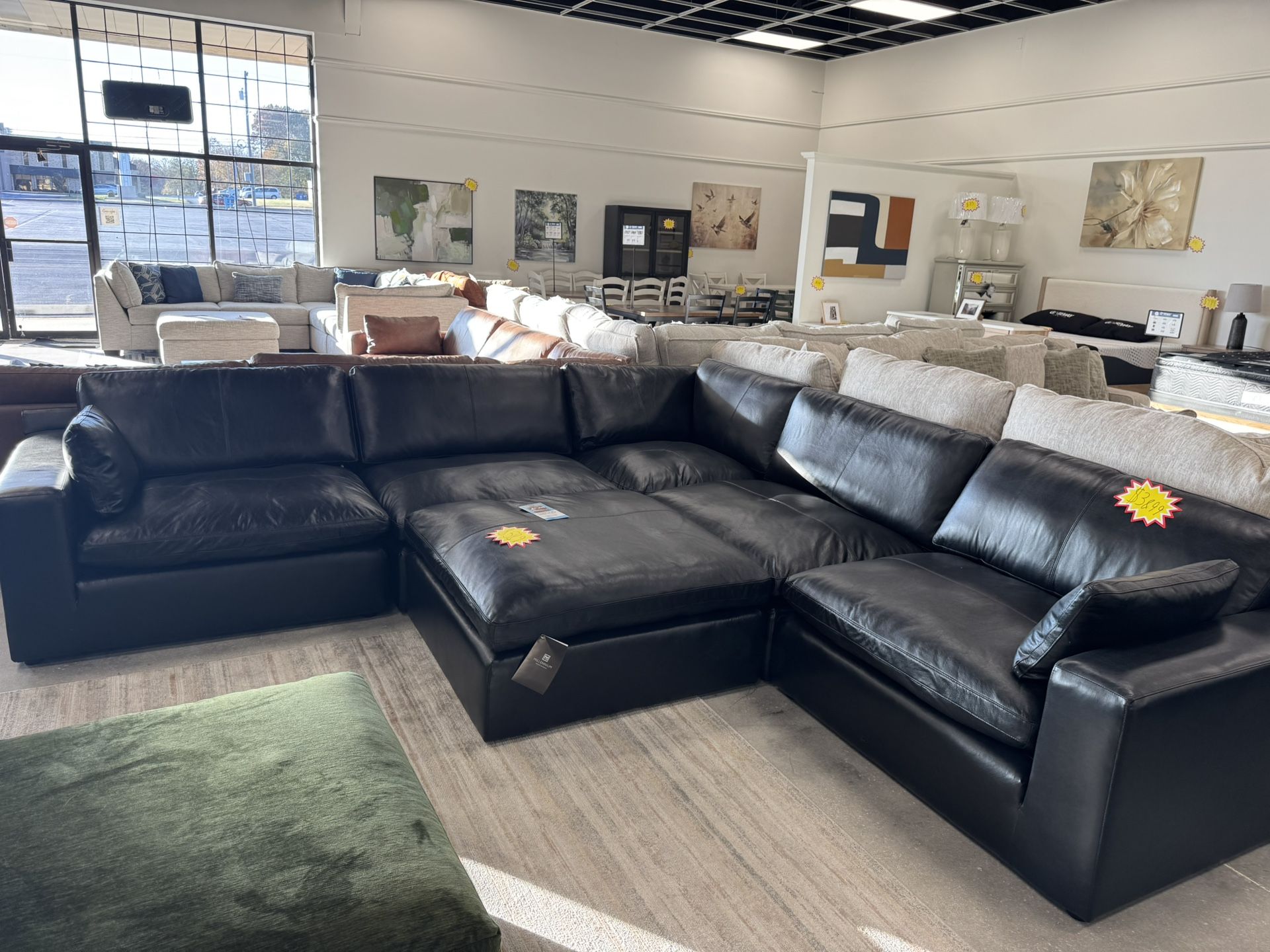 Leather modular Sectional