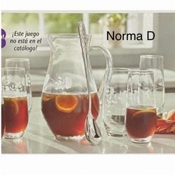 Set De 4 Vasos Altos Y Jarra De 86 Oz Nuevas En Su Caja 🌺 Princess House 🌺