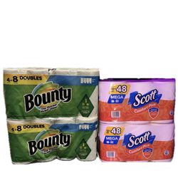 Bounty Paper Towel And Scott Toilet Paper Bundle
