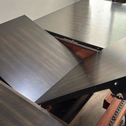Dark brown dining table