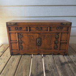 Vintage Wood Lacour Cabinet Brass 