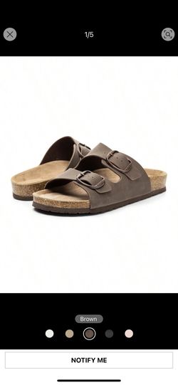 Women's Open Toe Flat Slides - Soft Cushioned Footbed, Adjustable Slip-On Slippers