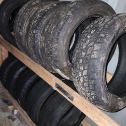 215 55 17 (4) high tread snow used tires FREE installation and balance