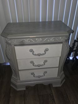 Gray And White Night Stand
