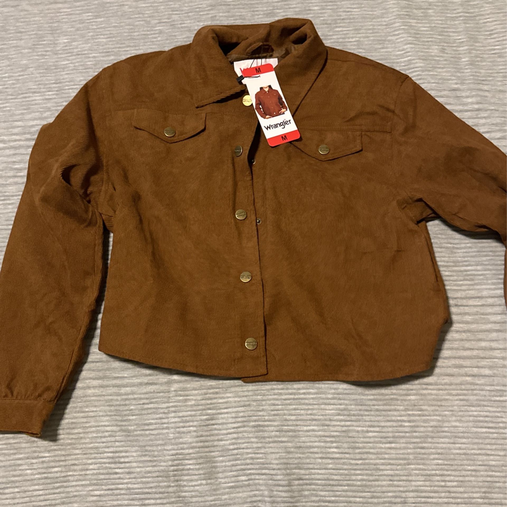 New Wrangler Corduroy Cropped Shirt Jacket Medium 