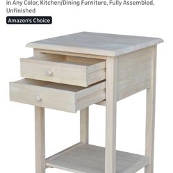 Unfinished Bedside/End table (2 Available)