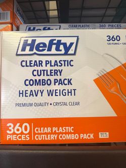 Hefty Clear Plastic Cutlery Combo Pack 360 Pieces