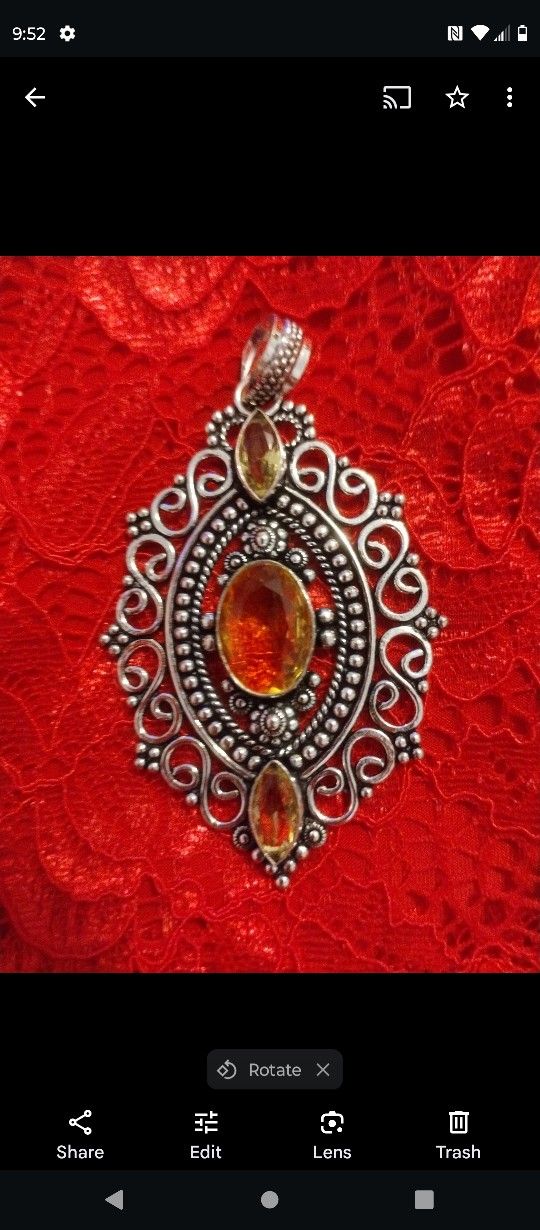 Filigree Style Citran Pendant